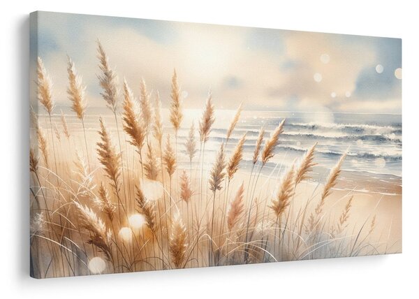 Quadro su tela – Erba della pampa sulla spiaggia
