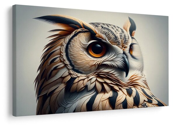 Quadro su tela – Gufo in toni caldi