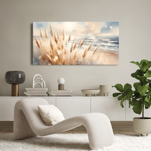 Quadro su tela – Erba della pampa vicino al mare