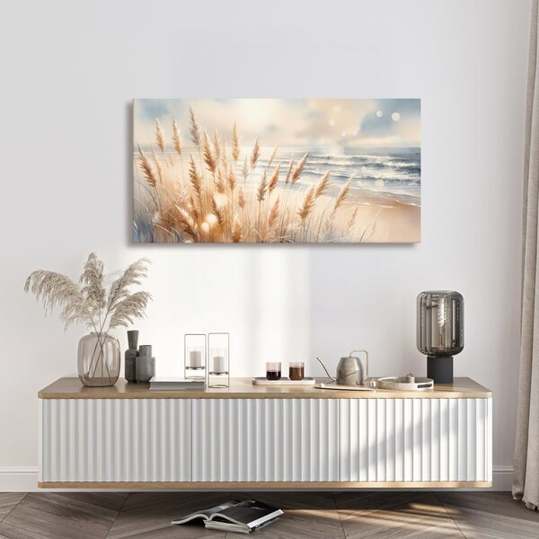 Quadro su tela – Erba della pampa vicino al mare