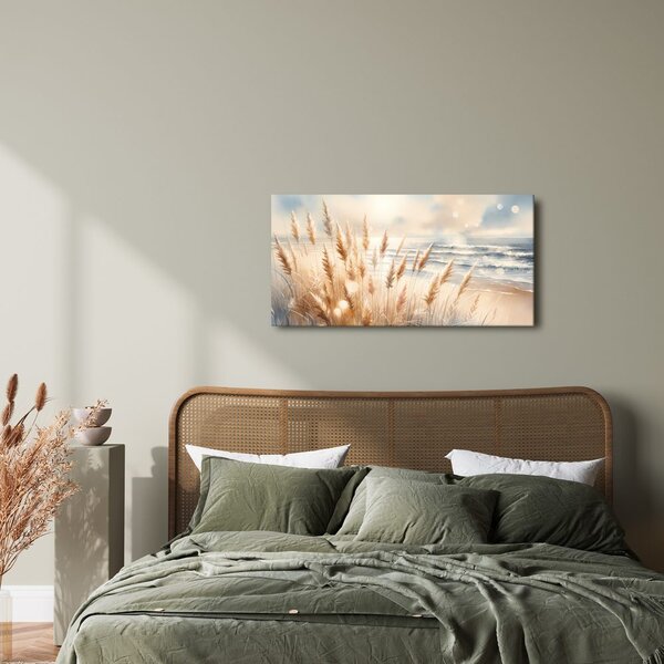 Quadro su tela – Erba della pampa vicino al mare
