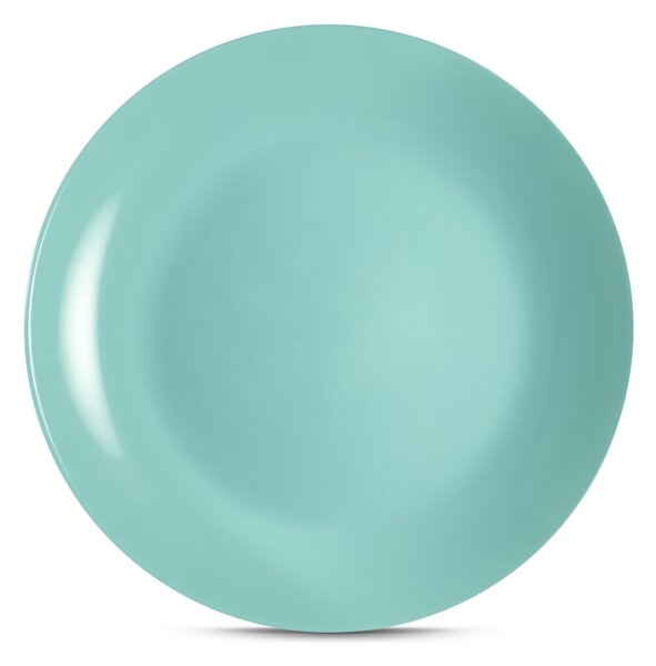 Piatti piani set pezzi 6 posti tavola in porcellana con decoro Sottosmalto Collezione Mitika lavabile in lavastoviglie colore Azzurro Portocervo