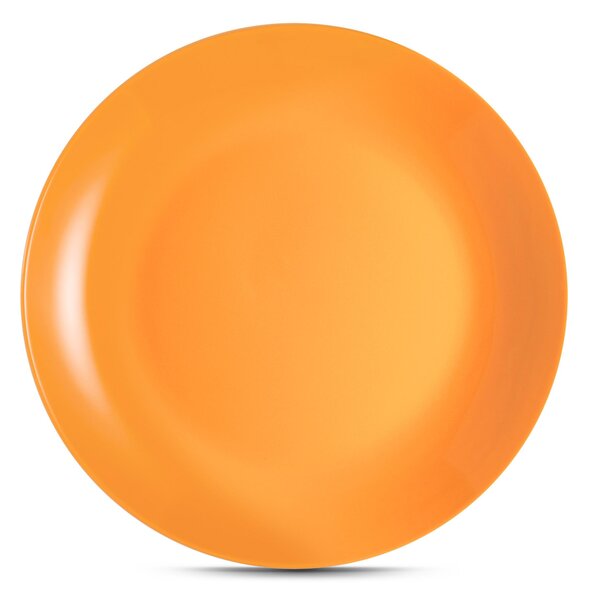 Servizio piatti 18 pezzi 6 posti tavola in porcellana con decoro Sottosmalto Collezione Mitika lavabile in lavastoviglie colore Posillipo Arancio