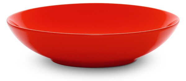Piatti Fondi set pezzi 6 posti tavola in porcellana con decoro Sottosmalto Collezione Mitika lavabile in lavastoviglie colore Rosso Maranello