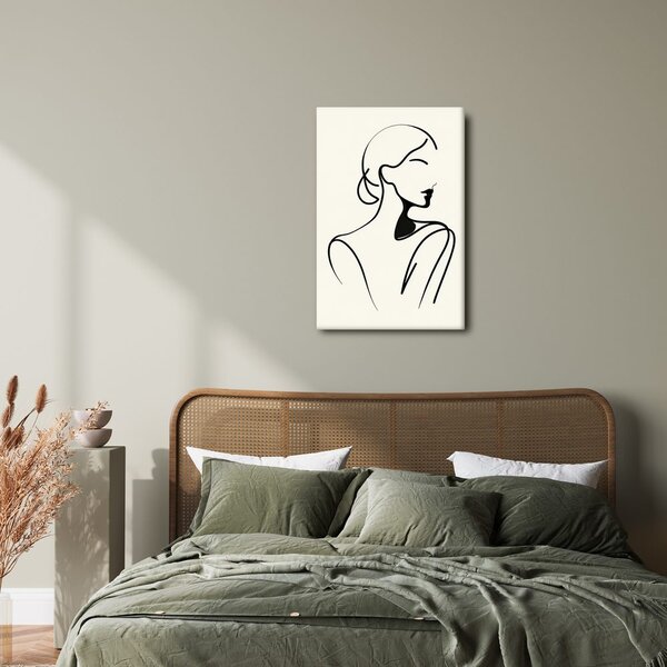 Quadro su tela – Donna in linee minimaliste