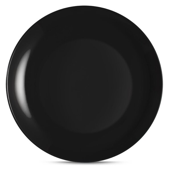 Piatti piani set pezzi 6 posti tavola in porcellana con decoro Sottosmalto Collezione Mitika lavabile in lavastoviglie colore nero