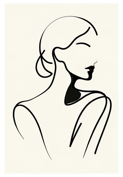 Quadro su tela – Donna in linee minimaliste
