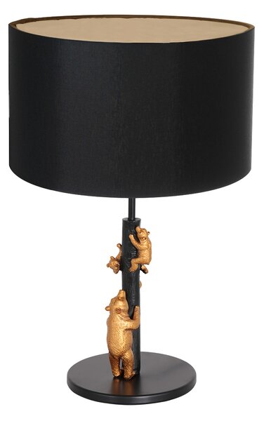 Anne Lighting - lampada da tavolo - Animaux - nero - metallo tessuto - Ø 20cm - E27 - 7203ZW