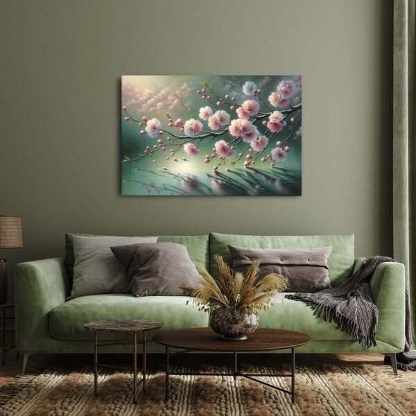 Quadro su tela – Fiori rosa nella luce del pomeriggio