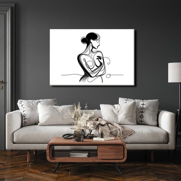 Quadro su tela – Corpo femminile in linee artistiche