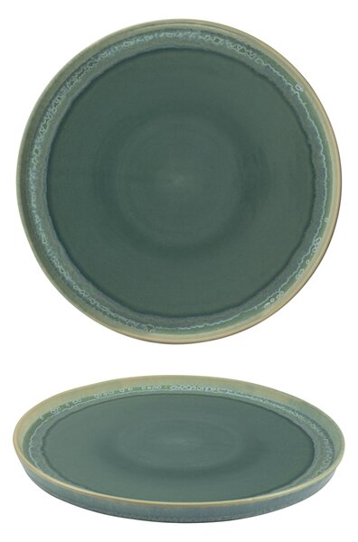 Piatti piani set 6 pezzi in Gres Porcellanato �27xh2,5 cm Collezione NORDIC lavabile in lavastoviglie decorato con smalti reattivi decoro acqua