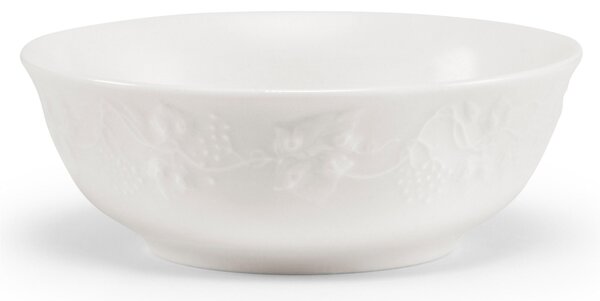 Coppetta macedonia Set 6 Pezzi in porcellana con decoro a rilievo cm 13 Collezione Toscana lavabile in lavastoviglie porcellana Di Limoges Bianco Freddo