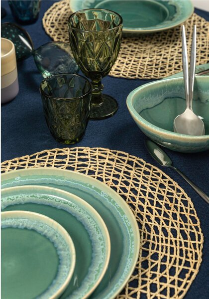 Piattini da pane set 6 pezzi p in Gres Porcellanato 16x16xh2 cm Collezione NORDIC lavabile in lavastoviglie decorato con smalti reattivi decoro acqua
