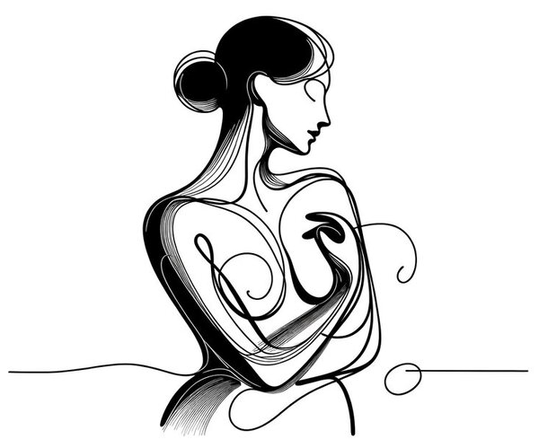 Quadro su tela – Corpo femminile in linee artistiche