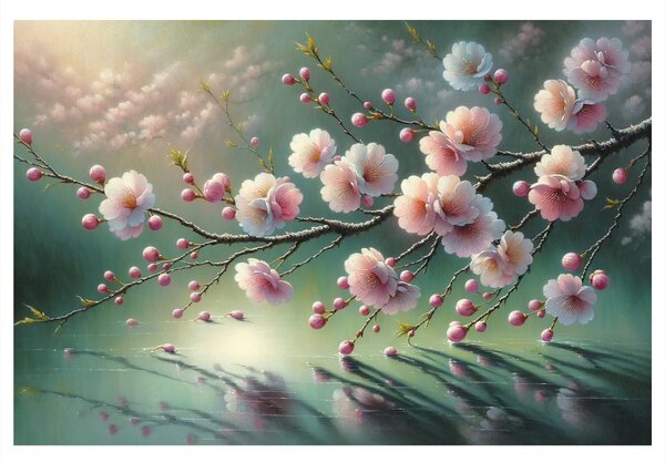 Quadro su tela – Fiori rosa nella luce del pomeriggio