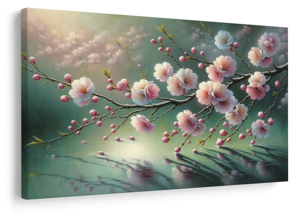 Quadro su tela – Fiori rosa nella luce del pomeriggio