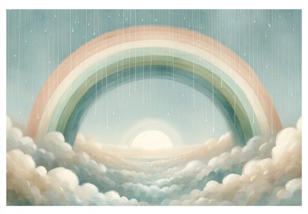 Quadro su tela – Arcobaleno sopra un mare di nuvole