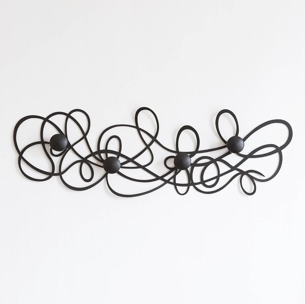 Appendi Abiti Doodle in metallo, colore Nero Goffrato
