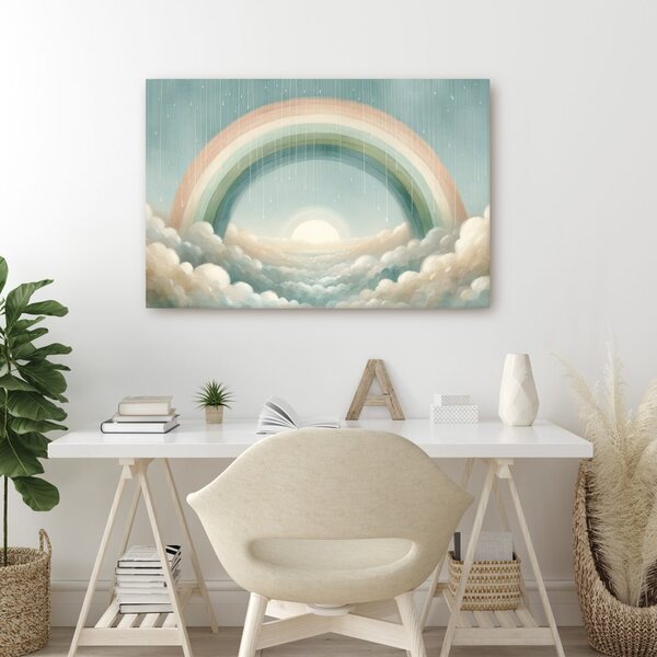 Quadro su tela – Arcobaleno sopra un mare di nuvole