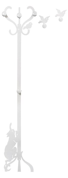 Appendi Abiti Romeo E Gli Uccellini in metallo, 30x163h, colore Nero Goffrato
