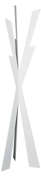 Appendiabiti in stile contemporaneo Zeus in metallo, diam.40x177h, colore Bianco Neve