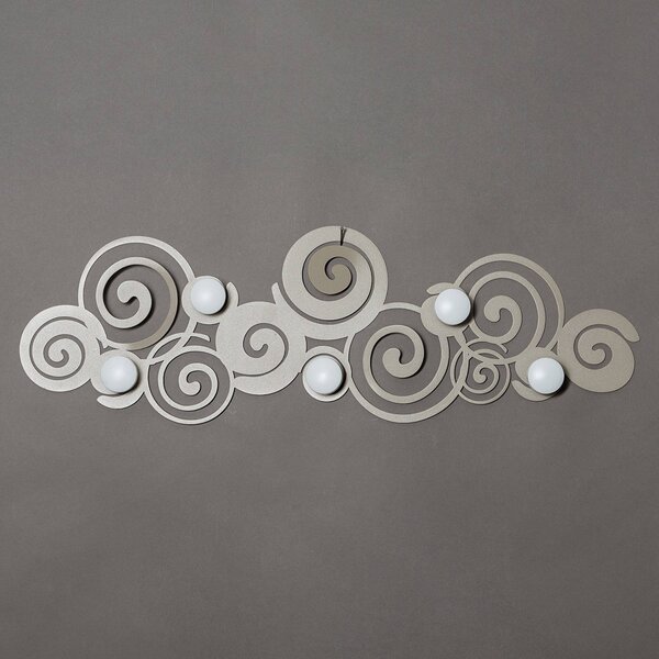 Appendiabiti da parete particolare Orfeo in metallo, 75x25h, colore Sabbia