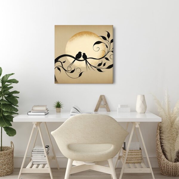 Quadro su tela – Silhouette alla luce della luna
