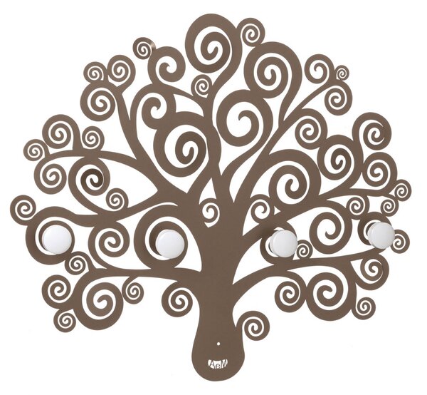 Appendiabiti da parete decorativo Albero della Vita in metallo, 70X60H,Appendiabiti in ferro da parete ispirato all'albero colore colore Bronzo
