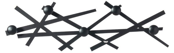 Appendi abiti 5 Post SHANGHAI in metallo tagliato al laser dimensioni 74 x h23 cm Nero