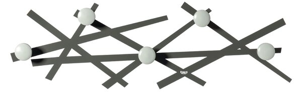 Appendi abiti 5 Post SHANGHAI in metallo tagliato al laser dimensioni 74 x h23 cm Fango