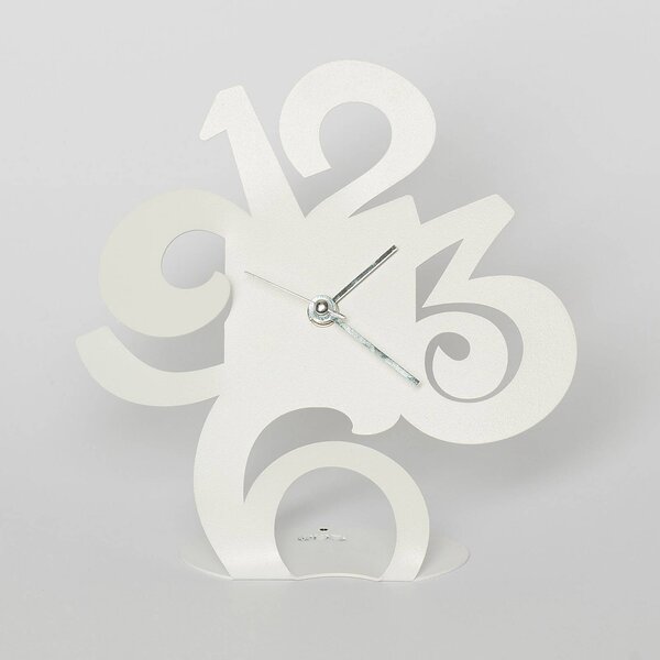 Orologio Plink in metallo verniciato, Dimensioni 13xh17 cm colore Bianco Neve