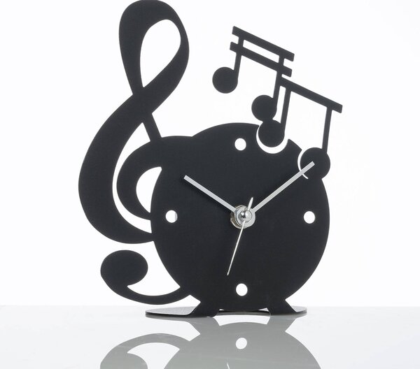 Orologio Musica in metallo, colore Nero Goffrato