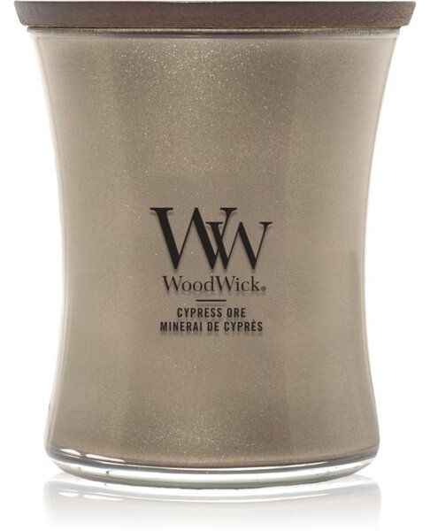 Woodwick Precious Metals Cypress Ore candela profumata 275 g