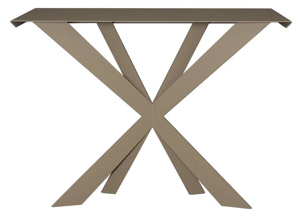 Consolle in stile moderno Exsodus Zeus in metallo, 110x35Px78h, colore Beige