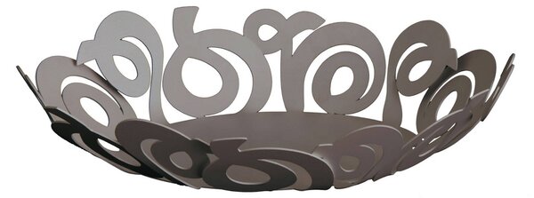 Centrotavola Nastri ovale in metallo, 43x25Px9h, colore Fango
