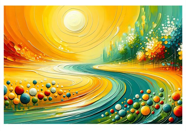 Quadro su tela – Flusso di luce e acqua