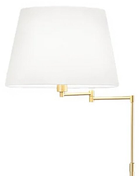 Piantana classica perenz crane 8476 or e27 led metallo oro paralume tessuto bianco - Perenz