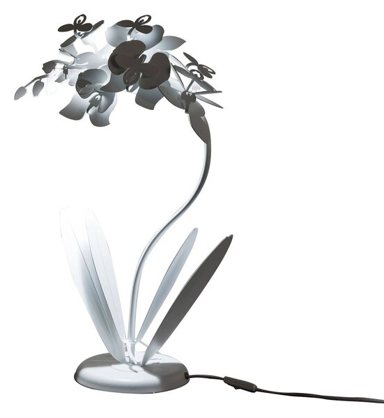 Lampada da tavolo ORCHIDEA piccola a forma di orchidea Dimensione 38x20x h57 cm classica abat-jour Colore Bianco Neve