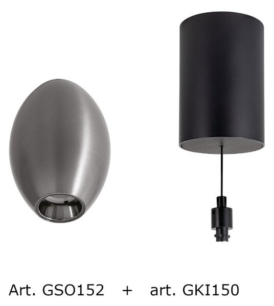 Sospensione moderna gea led gso152+gki150 led metallo argento - Gea Led