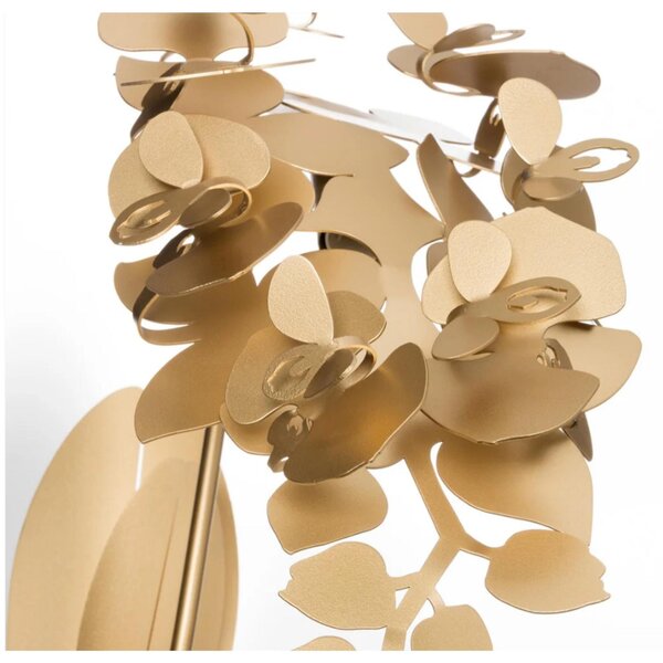 Lampada da tavolo ORCHIDEA piccola a forma di orchidea Dimensione 38x20x h57 cm classica abat-jour Colore ORO