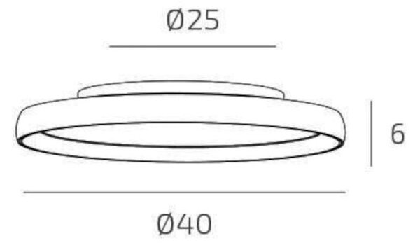 Plafoniera moderna top light plana 1221 40 led cct switch metallo acrilico - Top Light