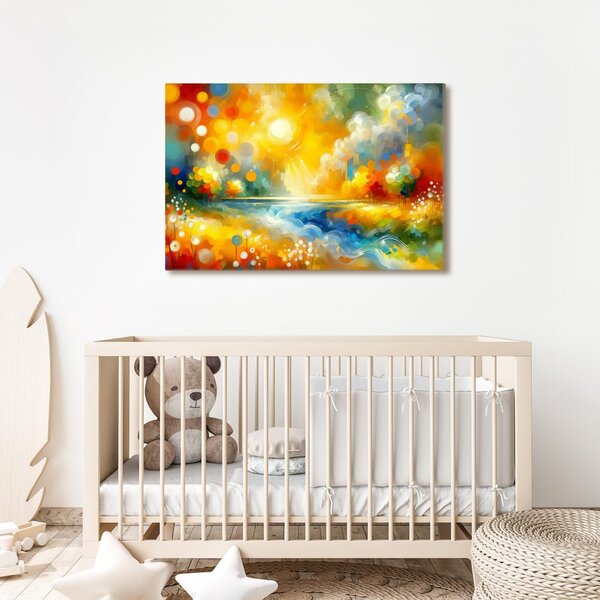 Quadro su tela – Sole splendente sopra il fiume
