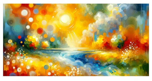 Quadro su tela – Onde blu tra i prati