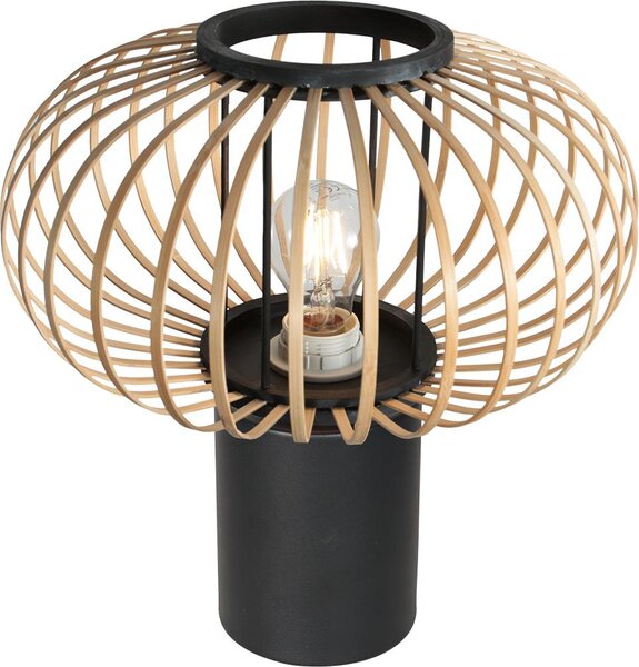 Steinhauer - lampada da tavolo - Bloeba - naturale nero - bambù metallo - lampada da comodino - E27 - 4499ZW