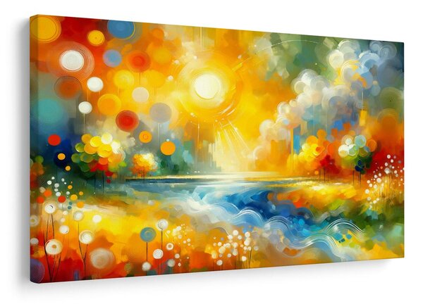 Quadro su tela – Sole splendente sopra il fiume