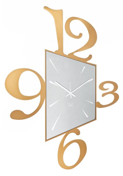 Orologio Big Prospettiva colore quadrante dalla forma irregolare Dimensioni 70 x h100 cm Oro laccato