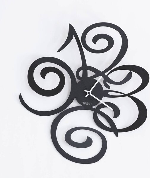 Orologio Love Filomena in metallo, 40x45h, colore Nero Goffrato