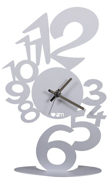 Orologio Lupin tavolo in metallo, 17x28hx6P, colore Alluminio