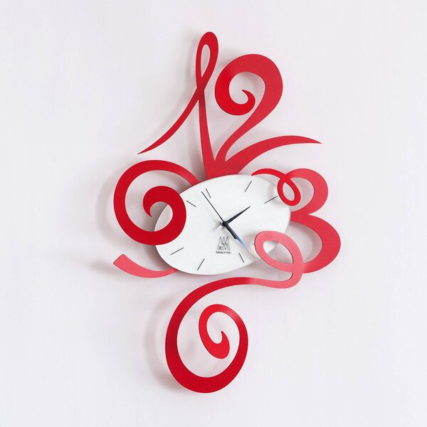 Orologio Robin in metallo, 34x51h, colore Rosso