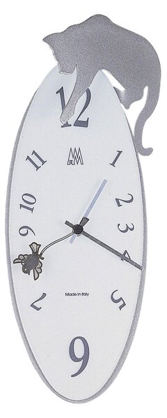 Orologio Tommy parete in metallo, 17x41h, colore Nero Goffrato